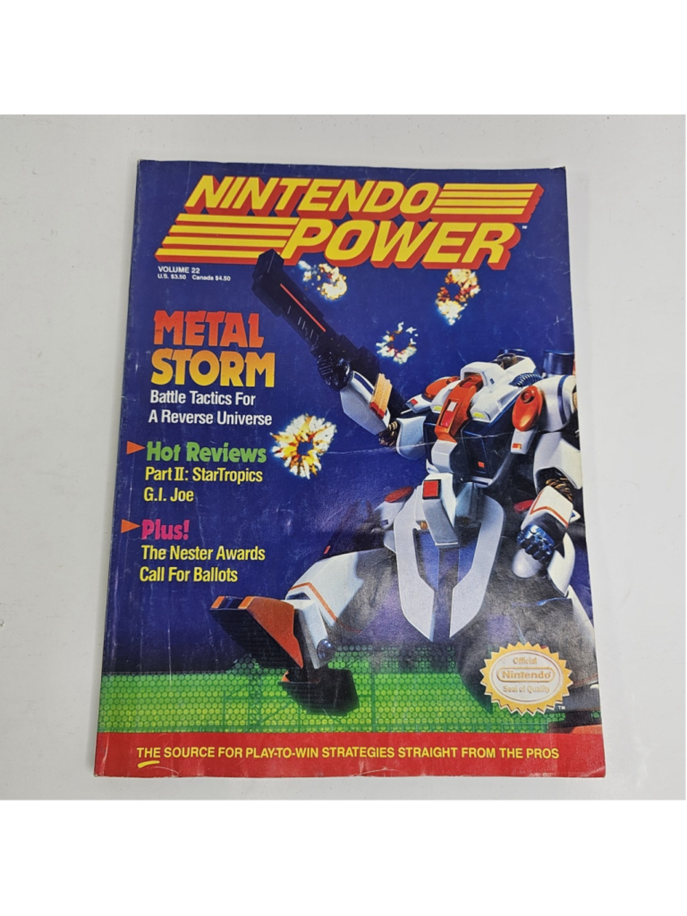 Nintendo Power Vol 22 Magazine Metal Storm Battletoads Poster NES 1991